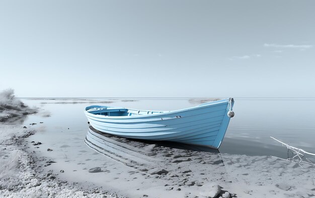 Photo bateau noir et blanc sur l'eau