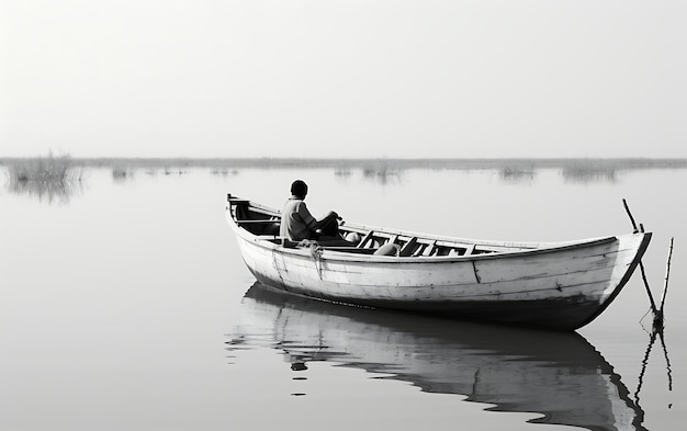 bateau noir et blanc sur l'eau