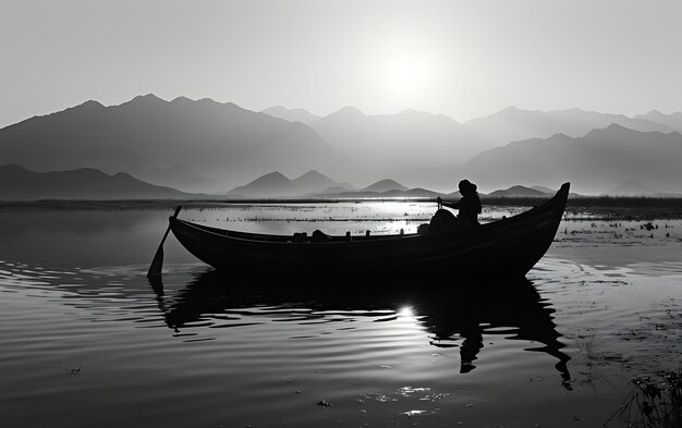 bateau noir et blanc sur l'eau