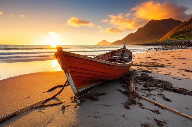 un bateau sur la plage