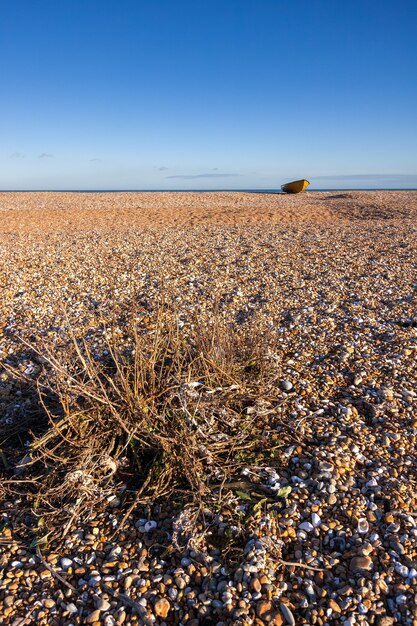 Bateau à rames échoué à Dungeness