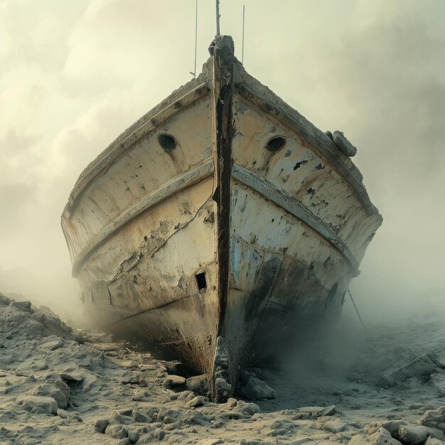 Un bateau sur le sable