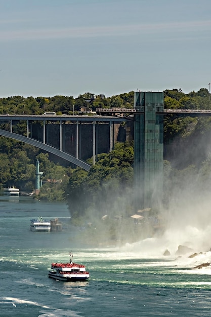 Bateau avec touristes à Niagara Falls, Ontario, Canada