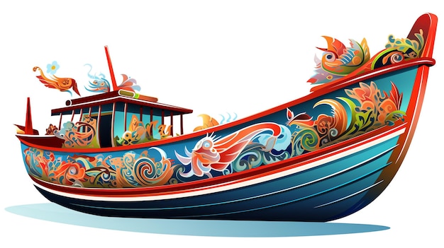 Un bateau traditionnel thaïlandais sur la plage génère de l'IA