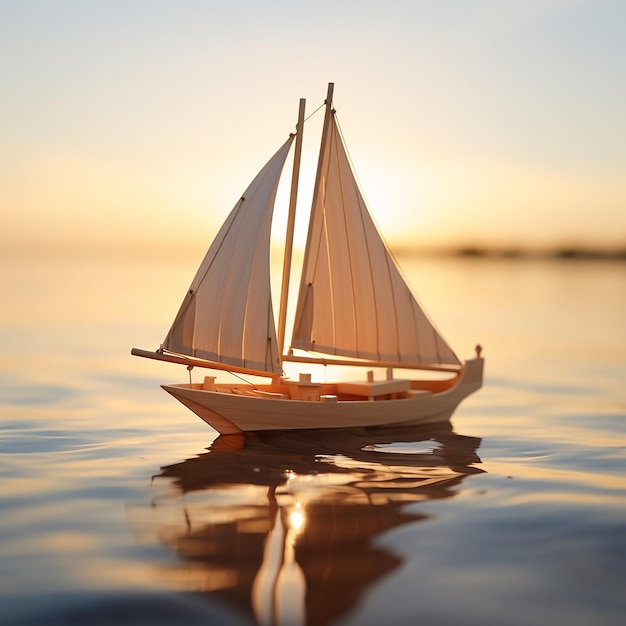 Bateau à voile en bois jouet d'enfance généré par l'IA Vous pourriez aussi aimer