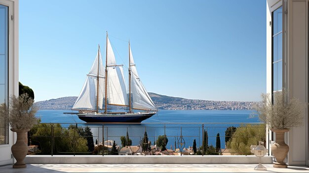 bateau à voile image photographique créative en haute définition