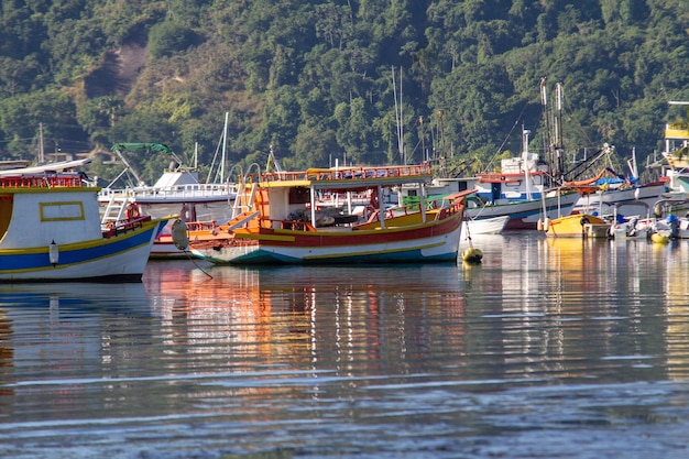 bateaux dans le port de Paraty à Rio de Janeiro Brésil