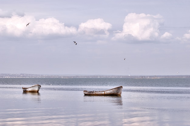 Bateaux de pêche en mer