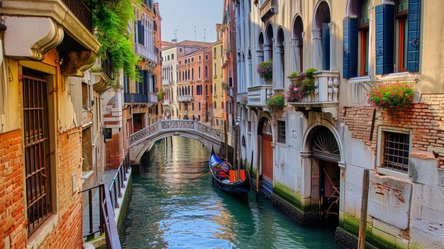 Des bateaux traditionnels sur le canal Un canal charmant