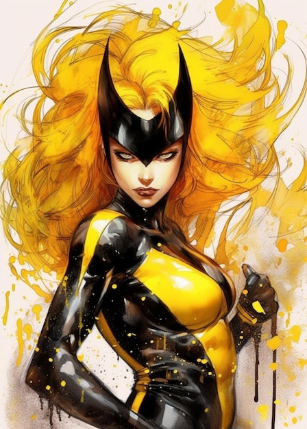 Batgirl, femme, gros plan, illustration