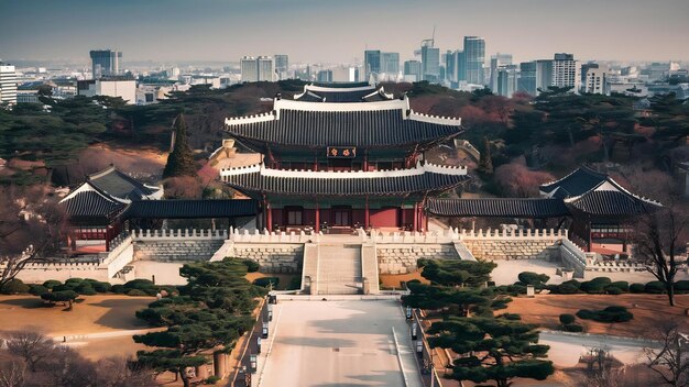 Photo bâtiment d'architecture du palais changdeokgung dans la ville de séoul