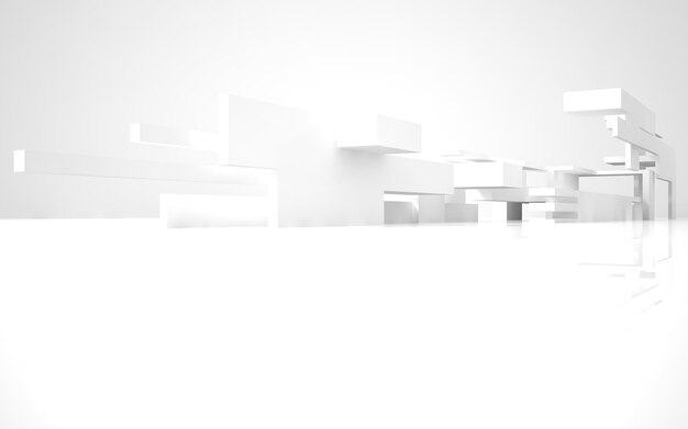 Un bâtiment blanc avec beaucoup de cubes blancs