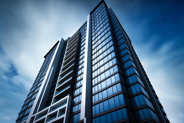 Un bâtiment avec un ciel bleu en arrière-plan