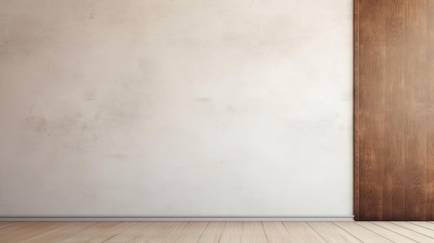 Photo bâtiment en ciment blanc avec une porte en bois fermée et un espace vide pour des œuvres d'art