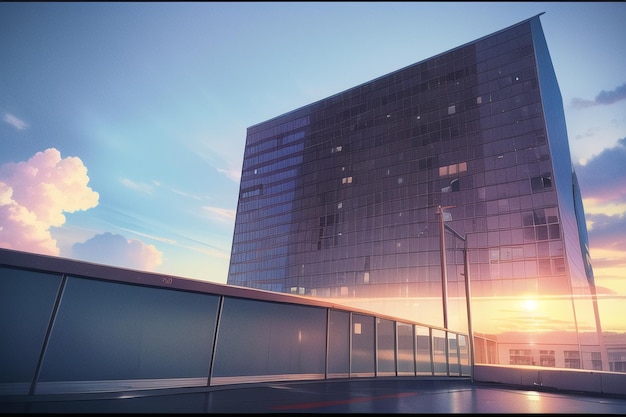 Un bâtiment avec une clôture devant