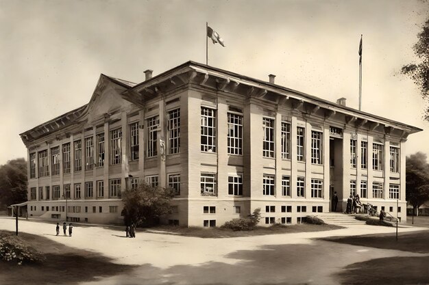 Photo bâtiment d'école publique généré par l'ia