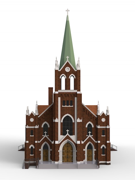 Le bâtiment de l'église catholique, vues de différents côtés