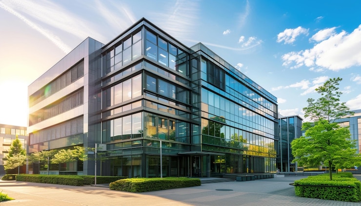Photo le bâtiment est le siège de l'entreprise