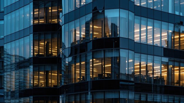 un bâtiment avec une façade en verre et une fenêtre avec le mot " dessus.