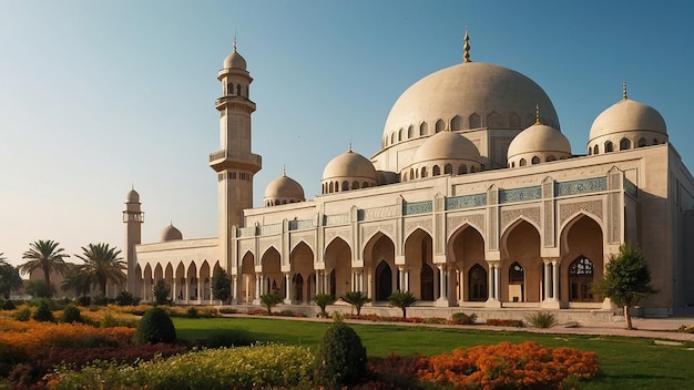 un bâtiment avec un grand dôme et un grand bâtiment avec un minaret