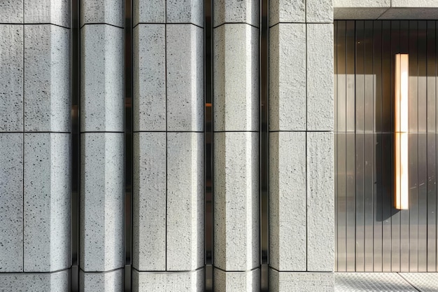 un bâtiment avec un grand pilier de béton et un panneau disant qu'il n'y a personne dessus