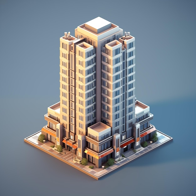 Photo bâtiment de gratte-ciel bureau d'affaires et tour commerciale conception 3d par generative ai
