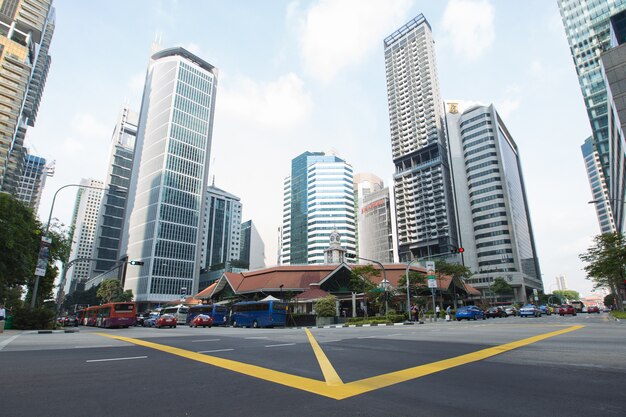 Bâtiment et gratte-ciel dans la ville de Singapour.