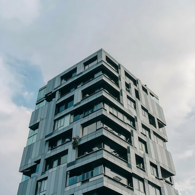 Bâtiment de grimpeurs en 3D dans la ville moderne