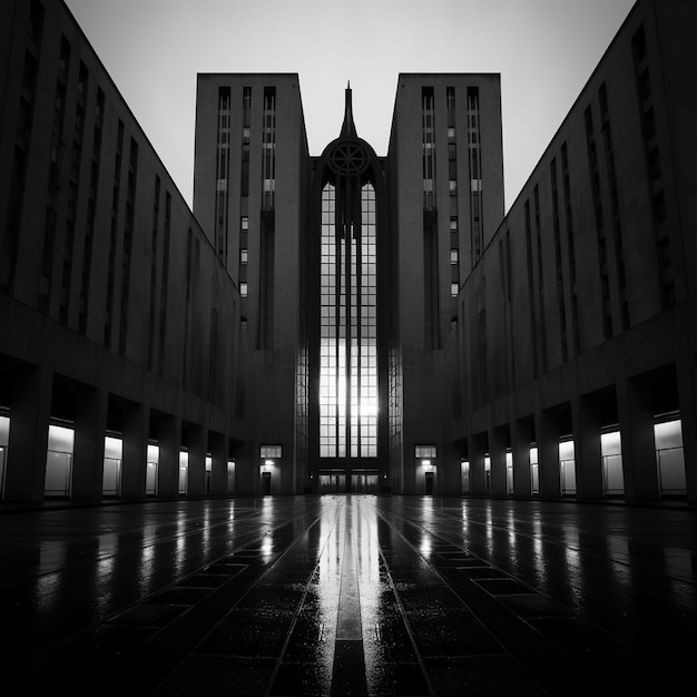 un bâtiment avec une horloge au sommet