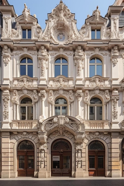 un bâtiment avec une horloge à l'avant