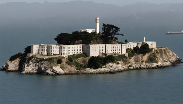 Le bâtiment de l'île est un phare.