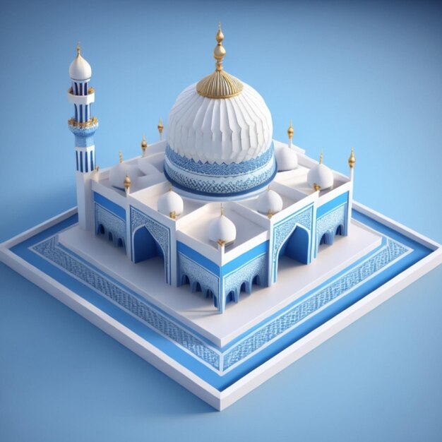 Bâtiment de mosquée 3D généré par l'IA