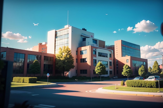 Un bâtiment avec le mot radio dessus