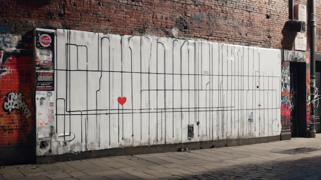 Un bâtiment orné de graffitis dans un environnement urbain