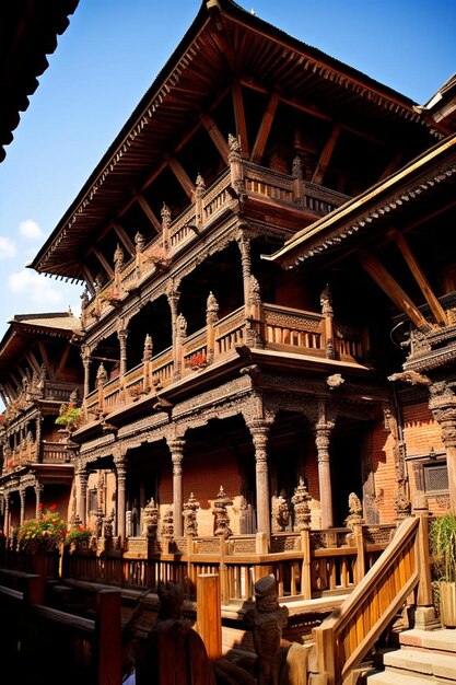 Photo un bâtiment avec un panneau disant le nom du temple