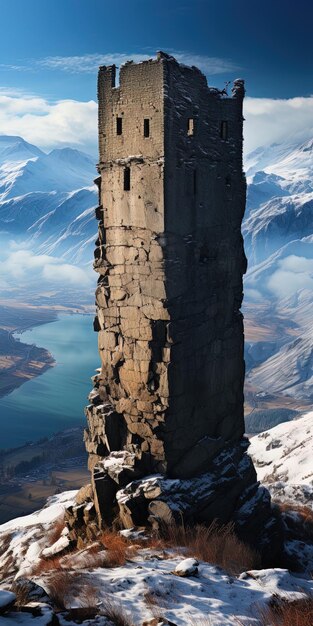 Photo un bâtiment qui a une grande fenêtre sur lui