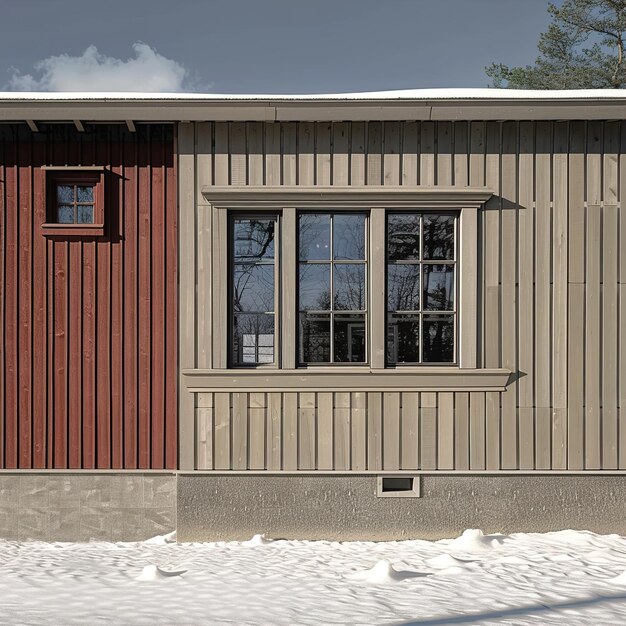 Photo un bâtiment rouge avec une fenêtre qui dit le numéro 1 sur elle