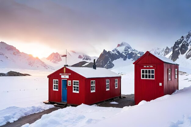 Photo un bâtiment rouge avec le mot 