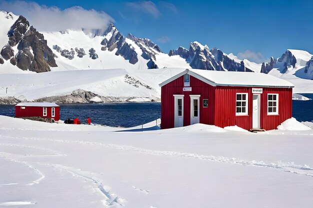 Photo un bâtiment rouge avec un panneau qui dit 