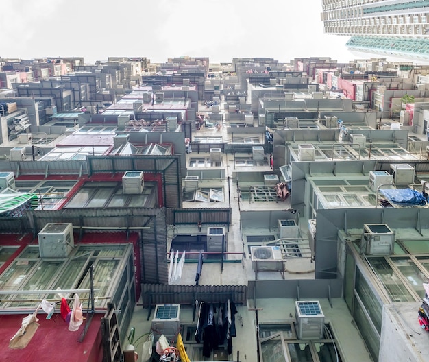 Bâtiment Yik Cheong ou bâtiments Monster l'un des monuments les plus populaires de Hong Kong, Chine