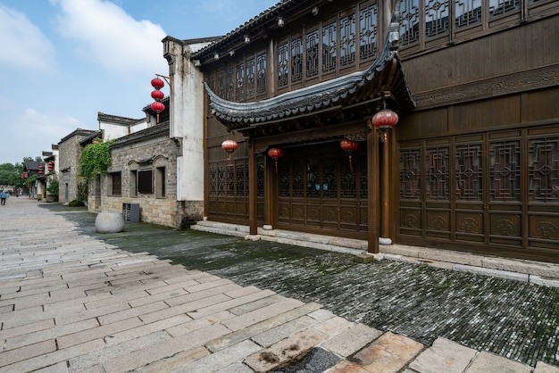 Bâtiments et rues de la ville ancienne à Nanjing Chine