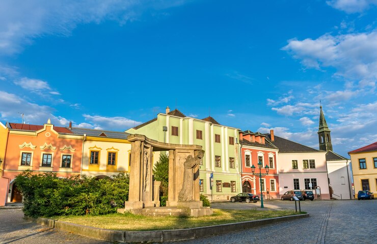 Photo bâtiments de la vieille ville de prerov - région d'olomouc, république tchèque