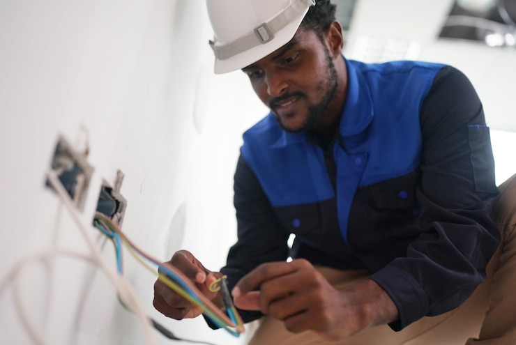 Photo bâtisseur sur le chantier