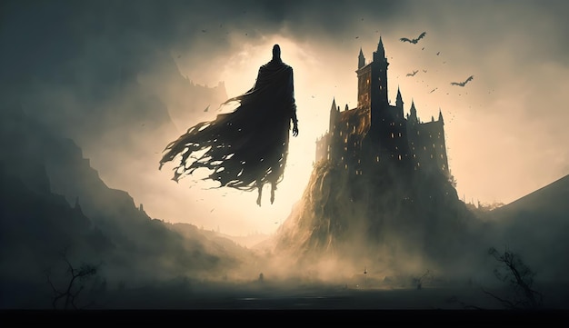 Un Batman et son château dans le ciel