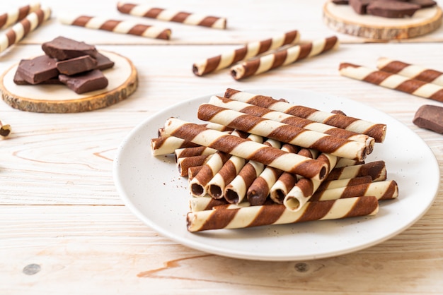 Photo bâton de gaufrettes au chocolat