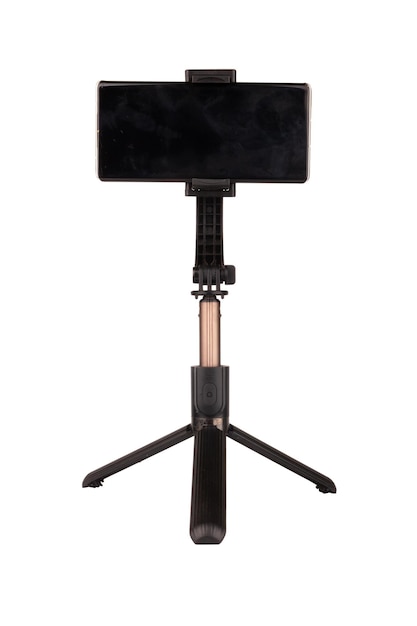 bâton de selfie isolé sur fond blanc noir
