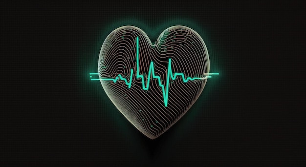 Battement de coeur abstrait ou cardiogramme sous la forme d'un point de ligne et d'un polygone Vecteur sonore de musique numérique
