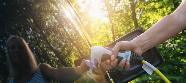 Batterie de charge d'une voiture électrique, taille de bannière