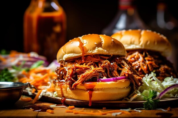 BBQ Pulled Pork Sandwiches la meilleure photographie d'images de barbecue