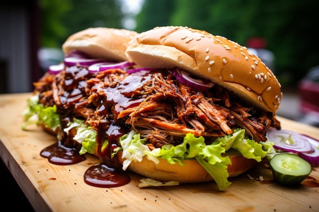 BBQ Pulled Pork Sandwiches la meilleure photographie d'images de barbecue